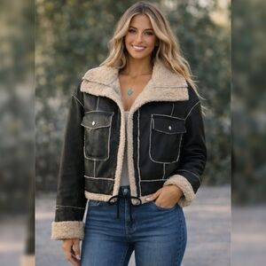 Black and Cream Women's Jacket